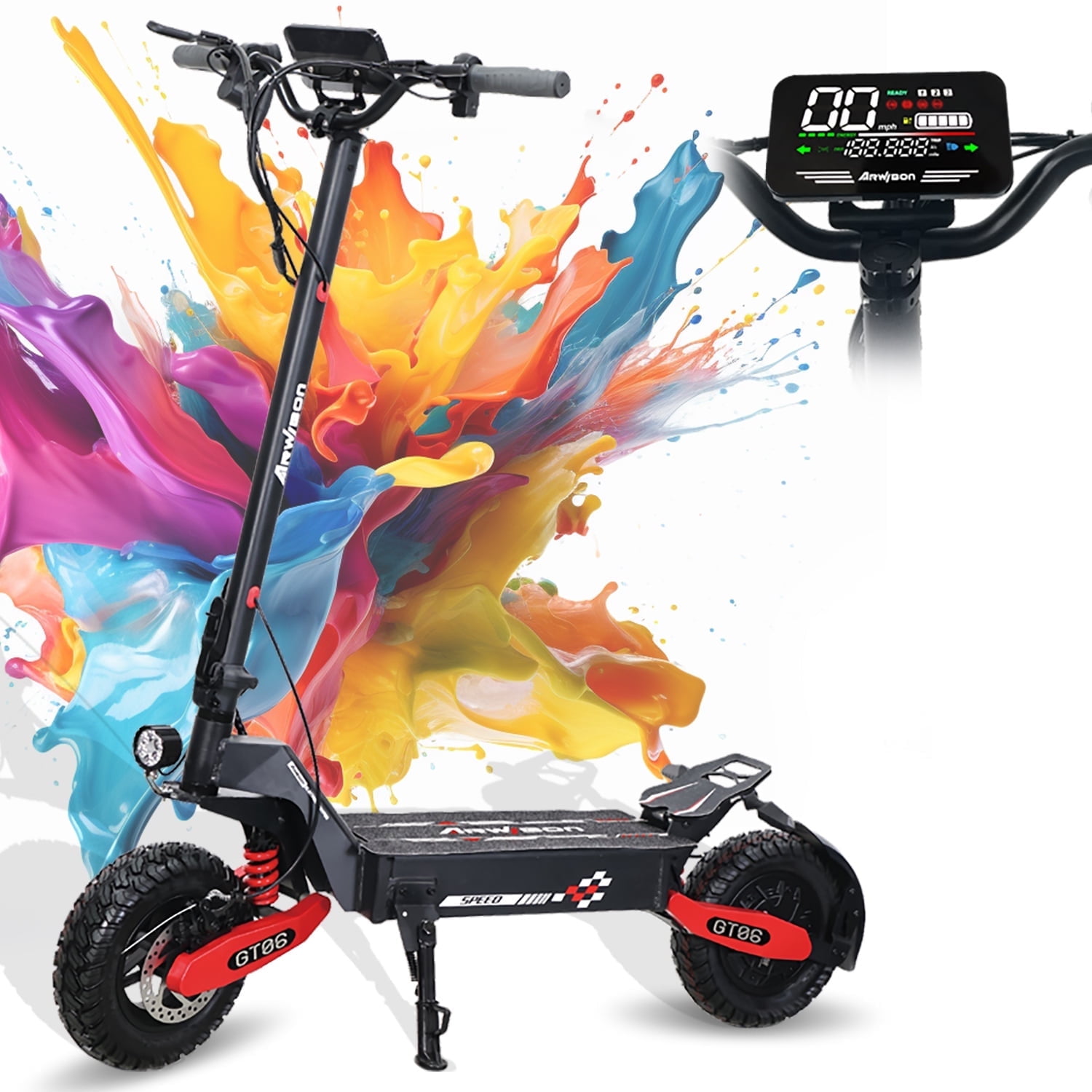 1200W Electric Scooter For Adults,48V/23.4AH,Top Speed 31MPH,11'' Off-Road Tires Folding EScooter With Shock Absorption,UL